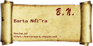 Barta Nóra névjegykártya