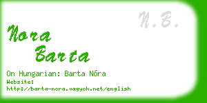 nora barta business card