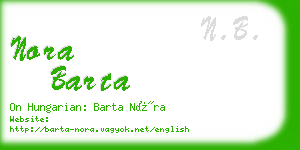 nora barta business card